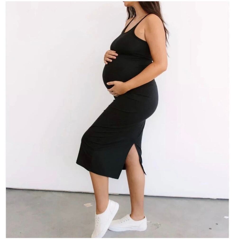 Storq Dress Womens XL Maternity Everlasting Midi Tank Soft Stretch Postpartum